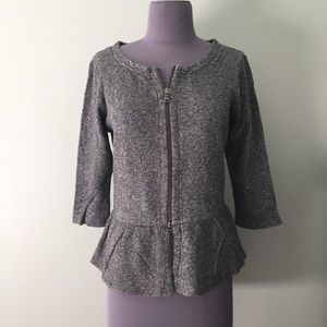 Express zip terry cloth cardigan Charcoal, Small